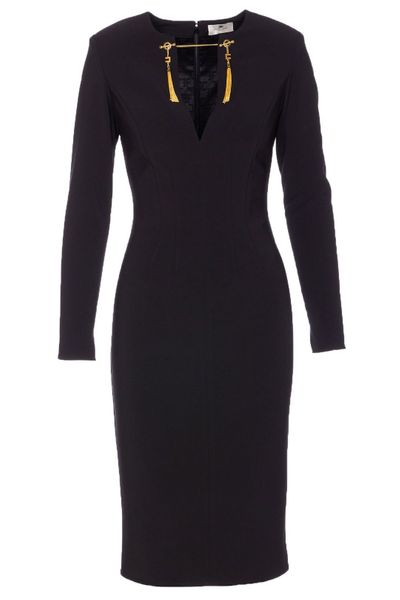 Elisabetta Franchi Chain Embellished Midi Dress
