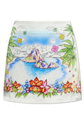 Casablanca Scenic Print Mini Skirt