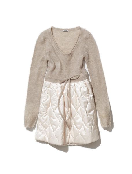Miu Miu Long Sleeved Panelled Dress