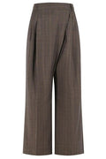 Ganni Wrap Wide-Leg Striped Trousers