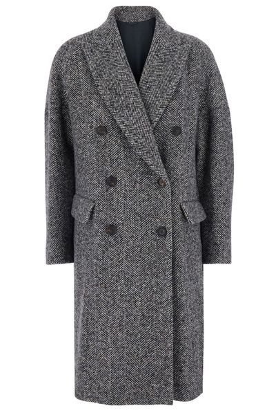 Brunello Cucinelli Monili Dazzling Chevron Coat