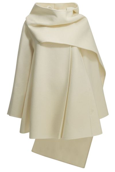 Alaïa Cropped Hooded Scarf Coat