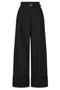 Fendi FF Buckle Belt Wide-Leg Pants