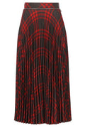 Burberry Checked Pleated Zip-Detailed Skirt