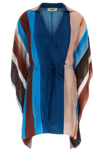 Fendi V-Neck Striped Dress