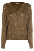 Brunello Cucinelli Sequined V-Neck Knitted Sweater