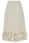 Valentino Polka Dot Printed Ruffled Skirt