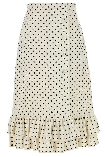 Valentino Polka Dot Printed Ruffled Skirt