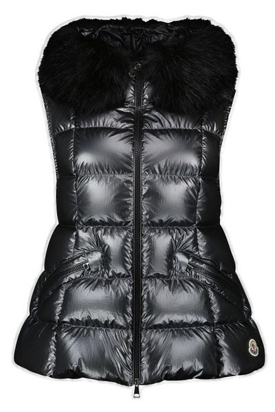 Moncler Anse Shearling Collared Puffer Vest
