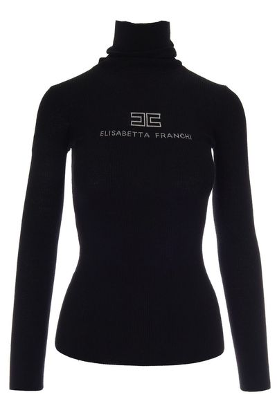 Elisabetta Franchi Ribbed Knit Turtleneck Top
