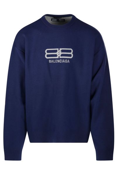 Balenciaga BB Logo Intarsia-Knit Sweatshirt