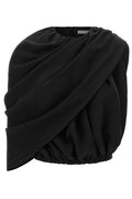 Balenciaga Draped Cape Crop Top