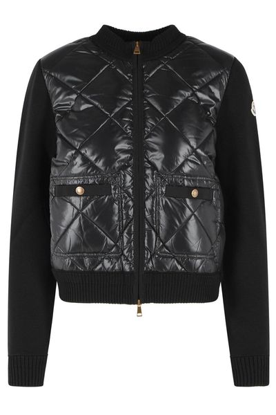 Moncler Quilted Panel Zip Cardigan
