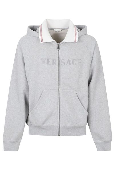 Versace Logo-Embroidered Zipped Hoodie