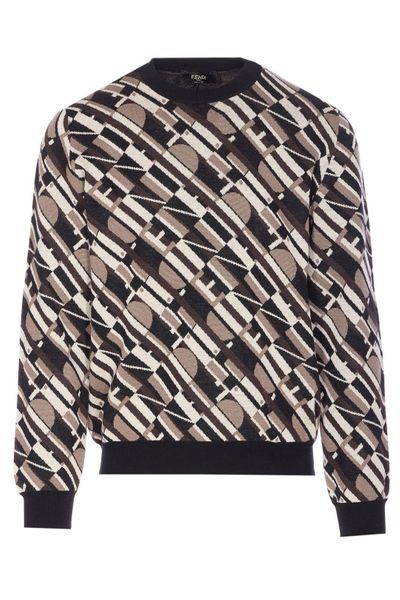 Fendi Logo Jacquard Crewneck Jumper