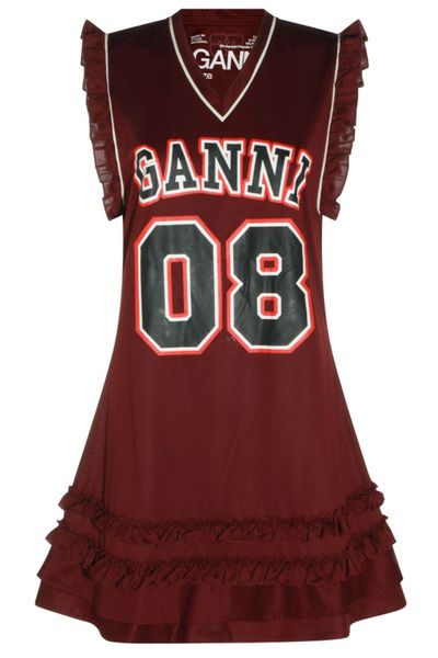 Ganni Ruffled Jersey Mini Dress