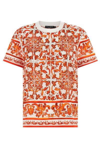 Dolce & Gabbana Majolica Printed Crewneck T-Shirt