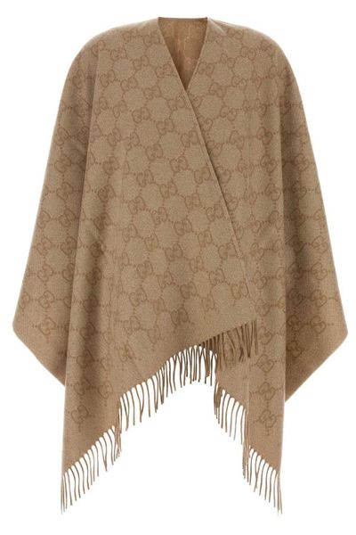 Gucci GG Monogrammed Fringed Cape