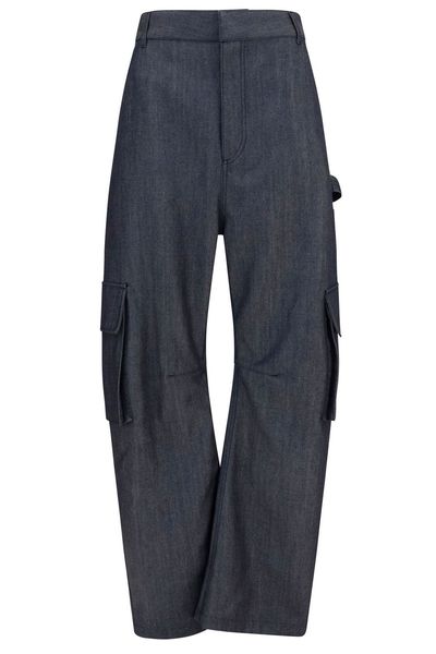 Balenciaga Denim Print Cargo Pants