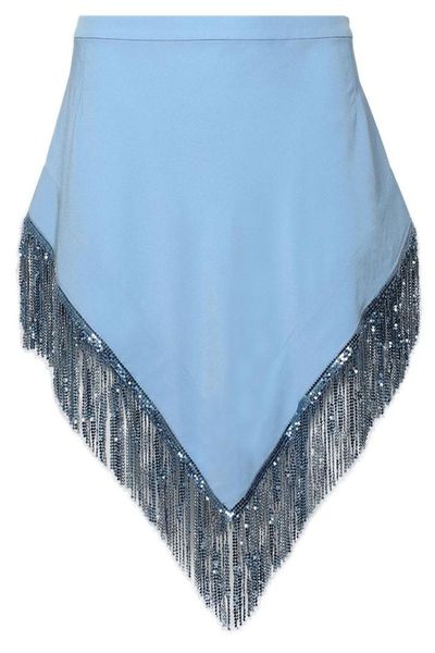 Rabanne Chainmail Crepe Embellished Mini Skirt