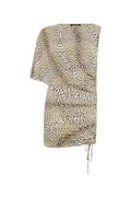 Roberto Cavalli Asymmetric Leopard Printed Mini Dress