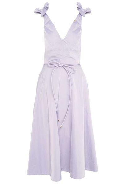 Elisabetta Franchi Knot Detailed V-Neck Midi Dress