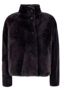 Arma High Collar Shearling Coat