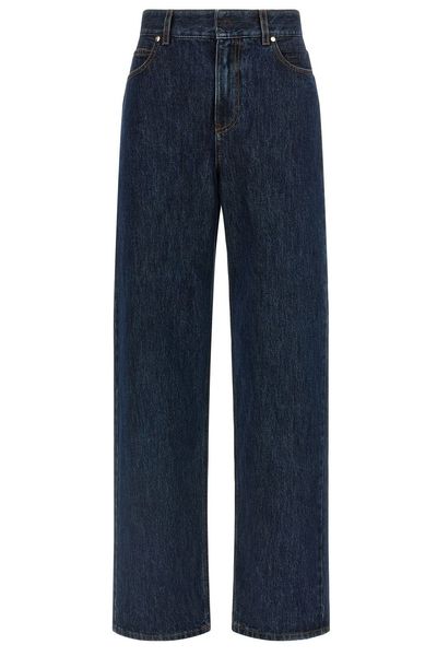 Fendi Logo Patch Straight-Leg Jeans