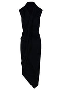 Balenciaga V-Neck Draped Dress