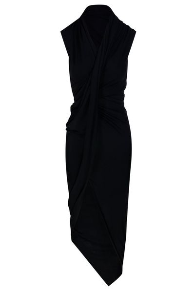 Balenciaga V-Neck Draped Dress