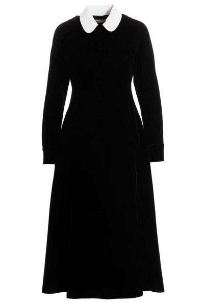 Tory Burch Long-Sleeved Velvet Shirt Dress