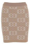 Pinko Logo-Pattern Knit Straight Skirt