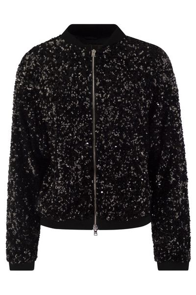 Herno Sequin Embellished Bomber Jacket