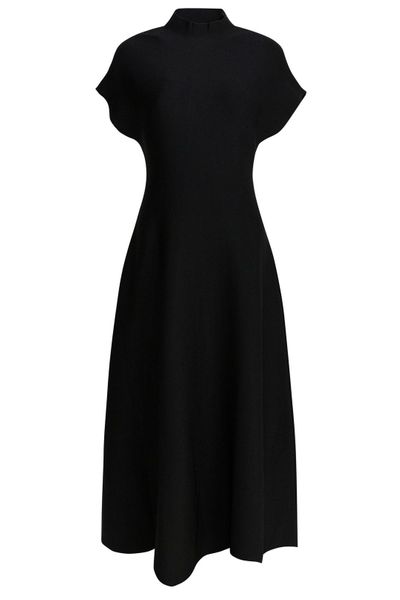 Khaite Lyra High-Neck Knitted Midi Dress