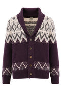 Eleventy Jacquard Shawl-Collar Cardigan