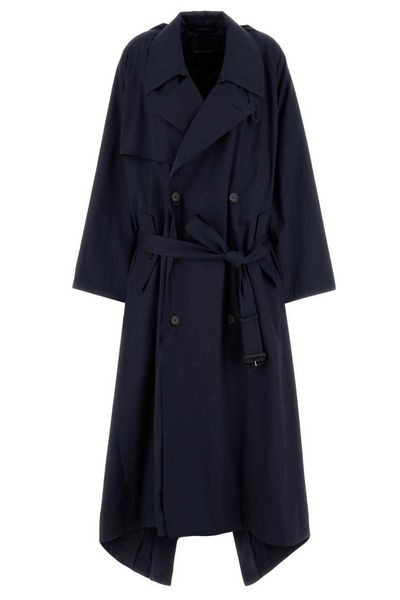 Balenciaga Draped Neck Trench Coat