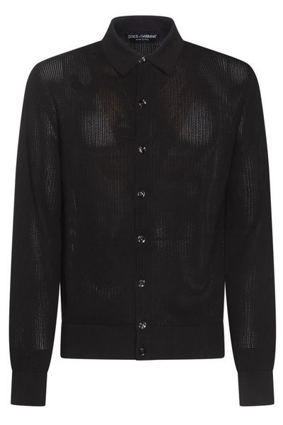Dolce & Gabbana Long-Sleeved Openwork Knitted Shirt