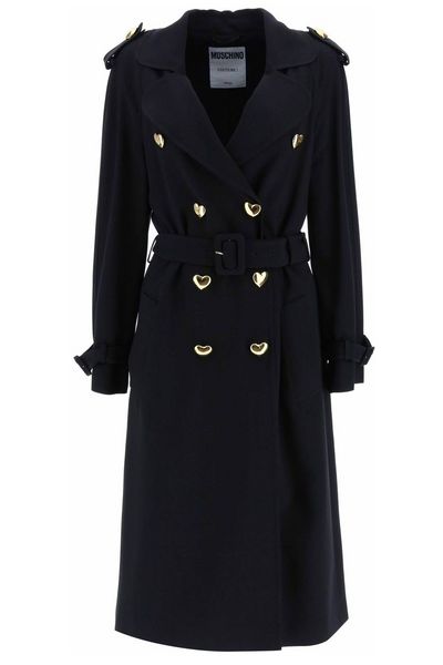 Moschino Heart Shaped Buttons Double Breasted Coat