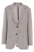 Brunello Cucinelli Monili Embellished Fluid Crêpe Twill Blazer