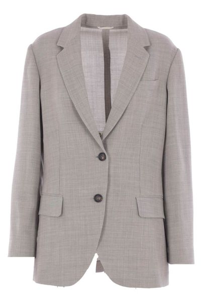 Brunello Cucinelli Monili Embellished Fluid Crêpe Twill Blazer