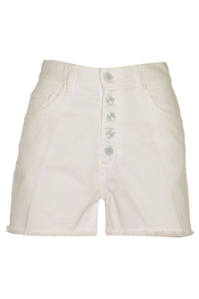 Dondup Logo Plaque Frayed Hem Shorts