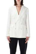 Ralph Lauren Sheer-Back Double-Breasted Blazer
