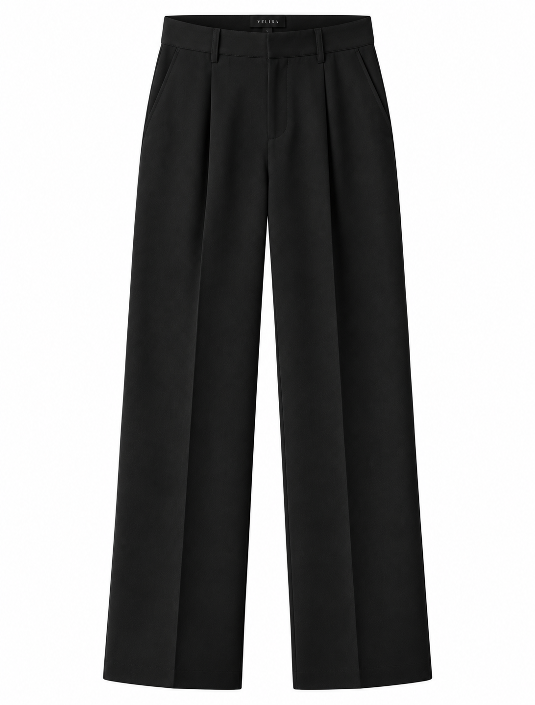 Velira Black Wide-Leg Trousers