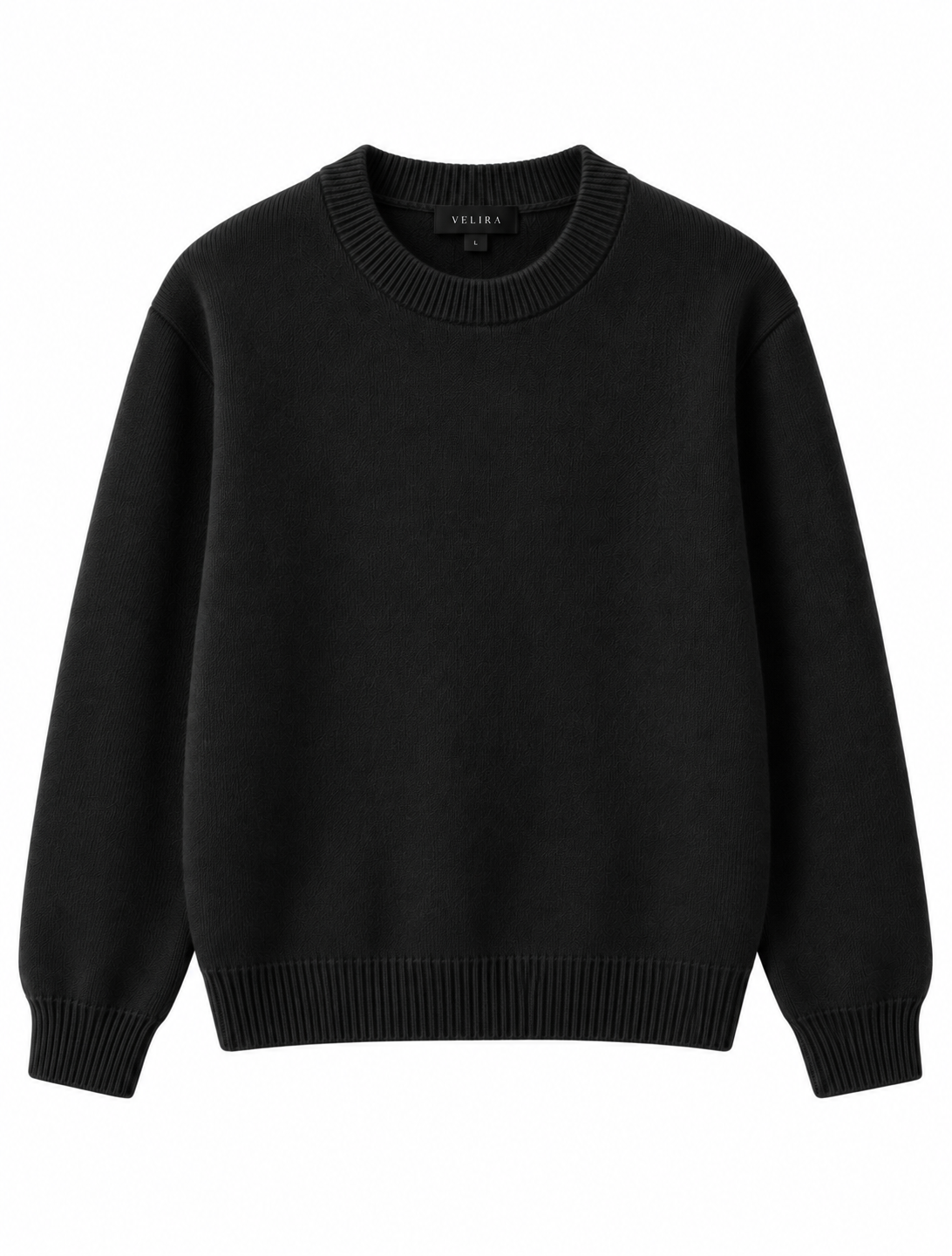 Velira Black Crewneck Sweater