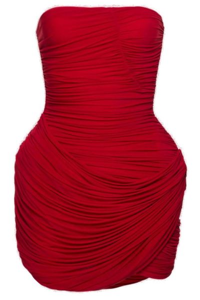 Magda Butrym Strapless Ruched Floral Mini Dress