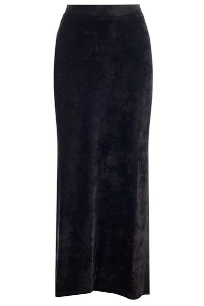 Balenciaga Mid-Waisted Velvet Maxi Skirt