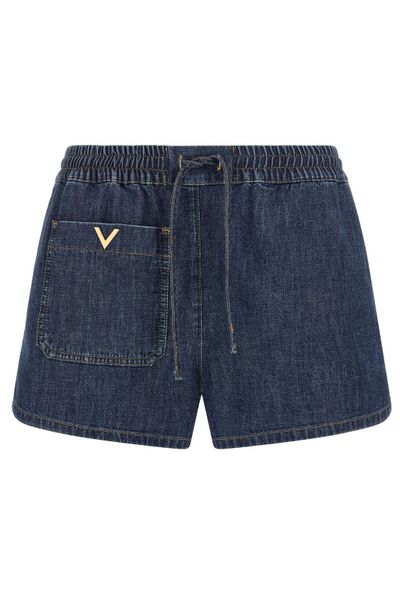 Valentino Drawstring Denim Shorts