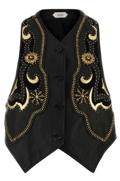 Versace Beaded Embellished Button-Up Waistcoat