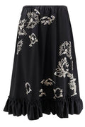 Dries Van Noten Rhinestone Ruffle Midi Skirt