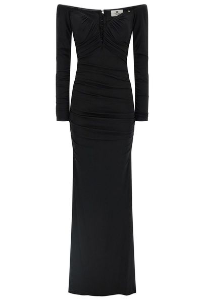 Elisabetta Franchi Off-Shoulder Maxi Dress